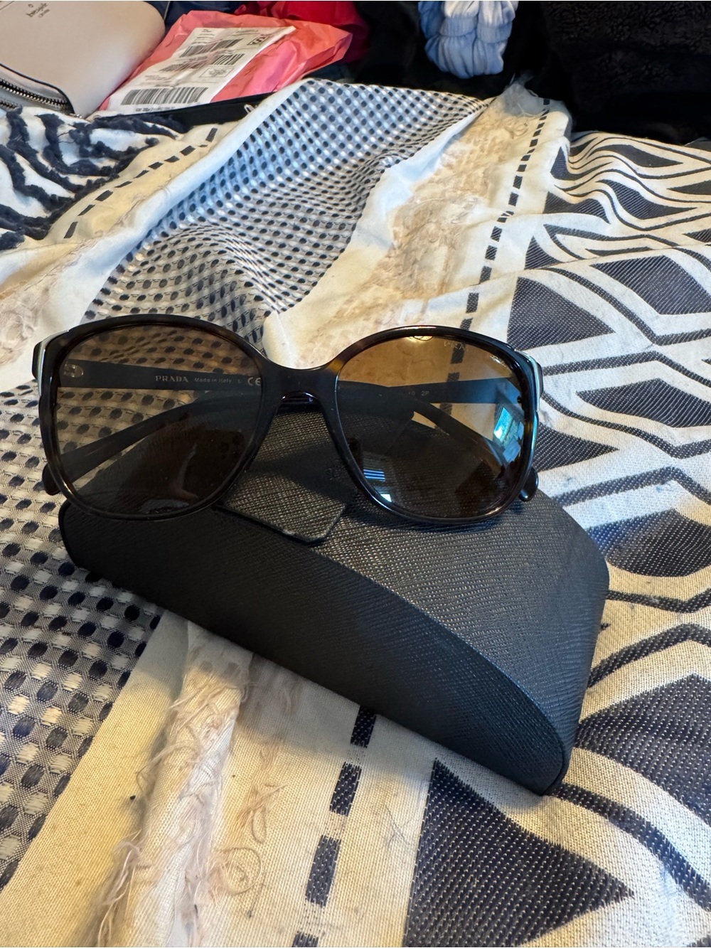 Prada Oversized Tortoiseshell Sunglasses with Brown Gradient Lenses